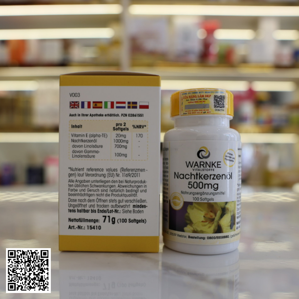 Tinh Dầu Hoa Anh Thảo Warnke Nachtkerzenol 500mg Của Đức 60 viên 