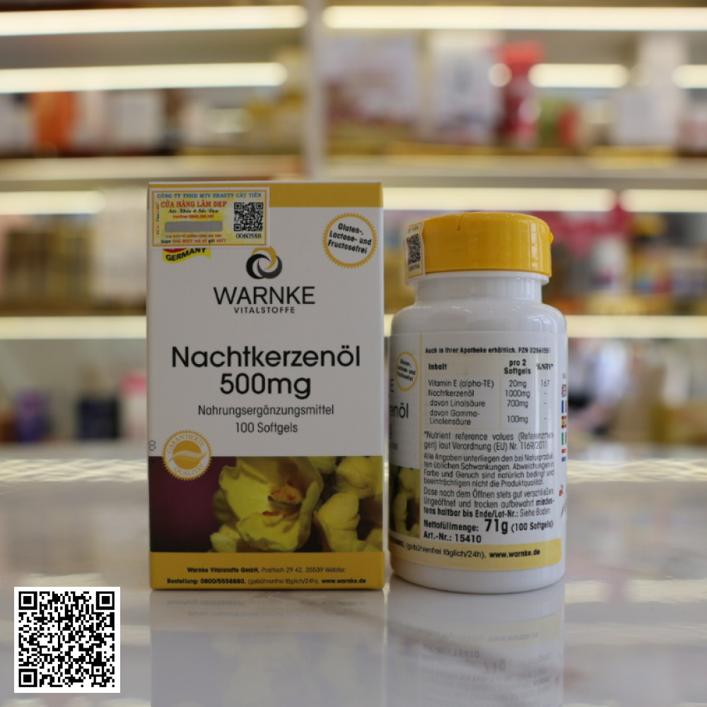 Tinh Dầu Hoa Anh Thảo Warnke Nachtkerzenol 500mg Của Đức 60 viên 