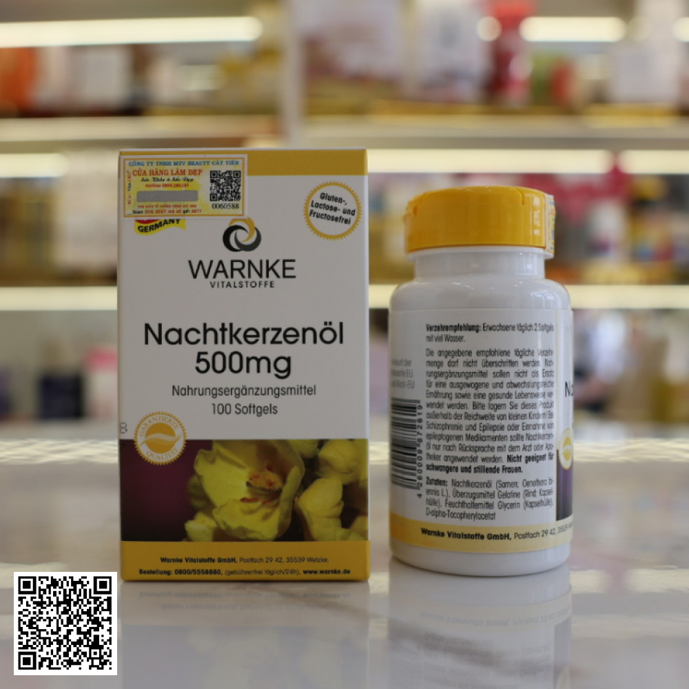 Tinh Dầu Hoa Anh Thảo Warnke Nachtkerzenol 500mg Của Đức 60 viên 