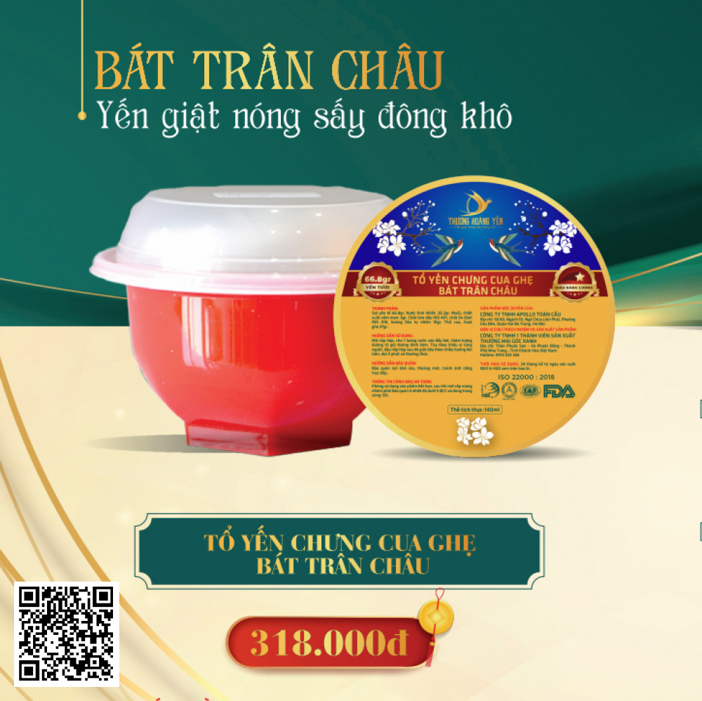 Tổ Yến Chưng Cua Ghẹ - Bát Trân Châu