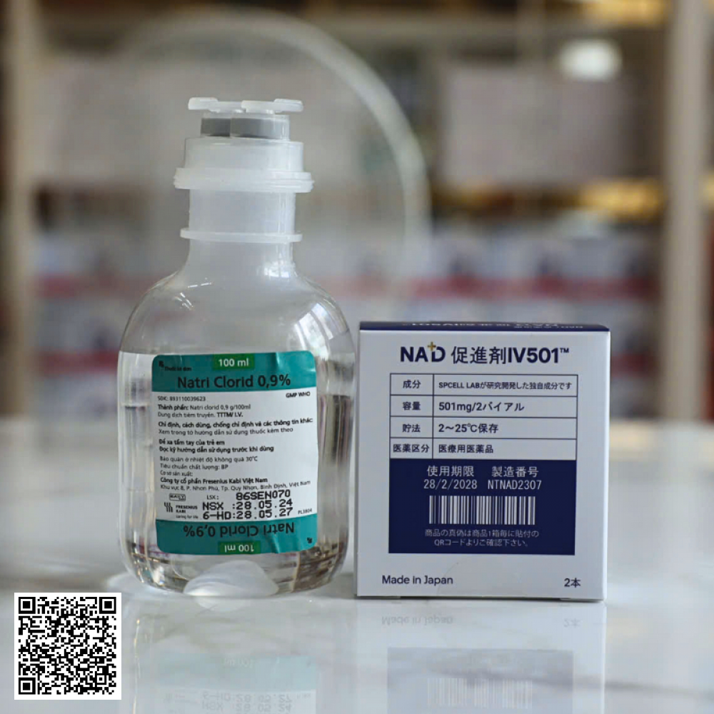 Truyền Tế Bào NAD+ IV 501mg SPCell Lab 1 Lần Truyền ( 1 NAD+300mg Và 1 NAD+ACC 201mg )