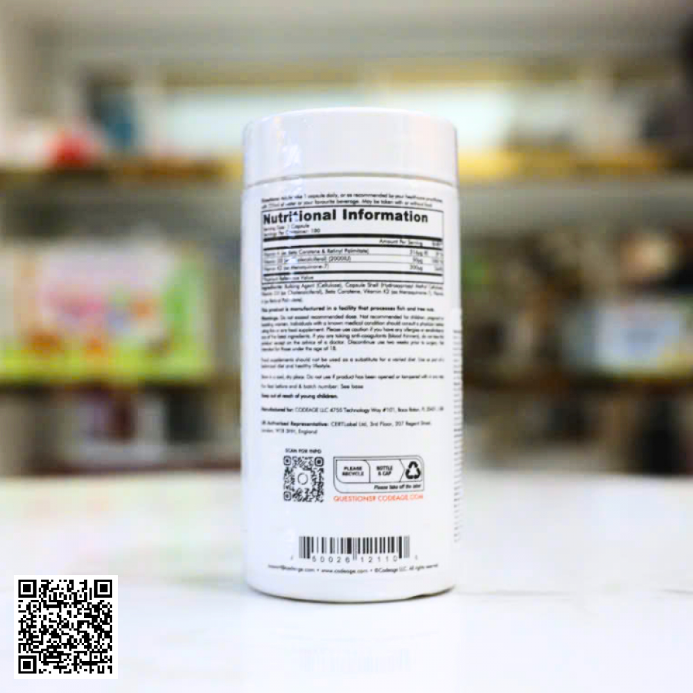 Viên Bổ Sung Vitamin 3-Trong-1 CodeAge ADK Vitamins Từ Mỹ 180 Viên