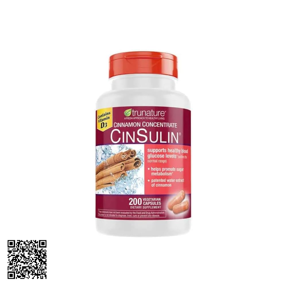 Viên Uống Cân Bằng Đường Huyết Trunature Cinsulin Từ Mỹ 200 Viên