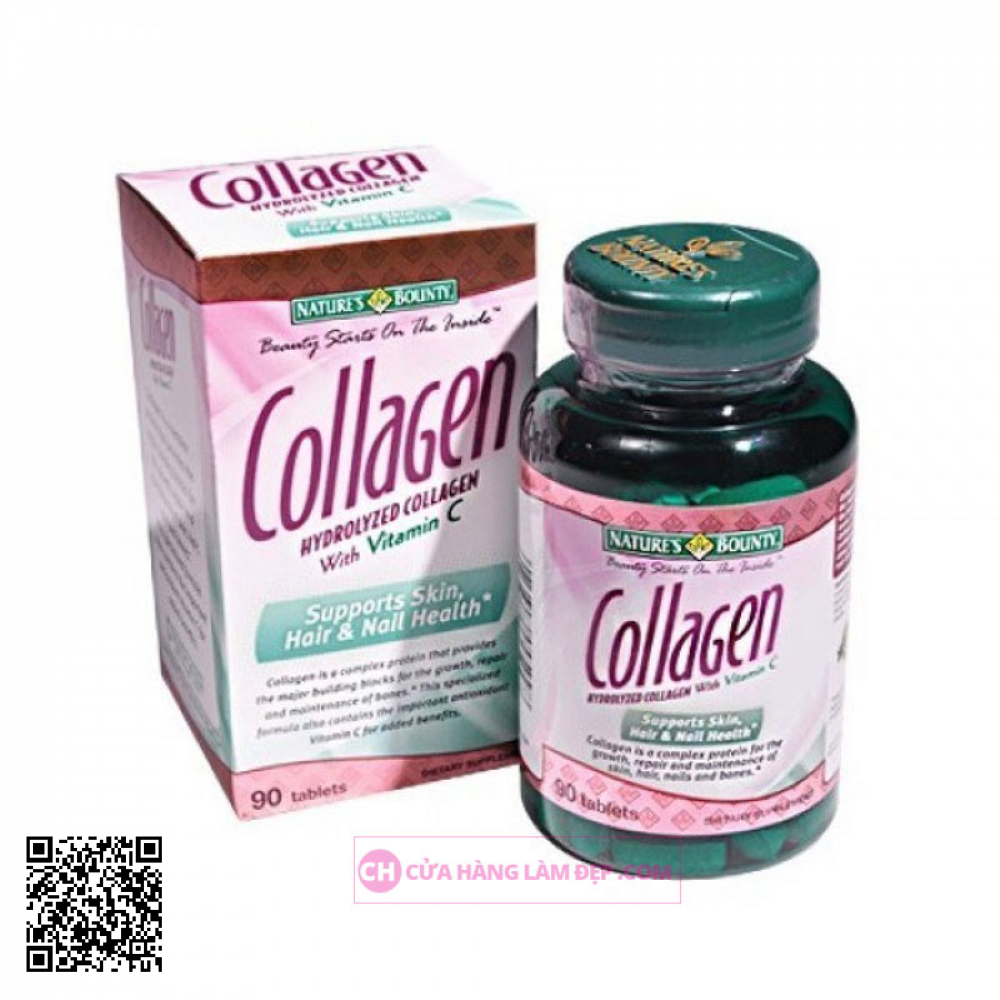 Viên Uống Nature's Bounty Hydrolyzed Collagen With Vitamin C