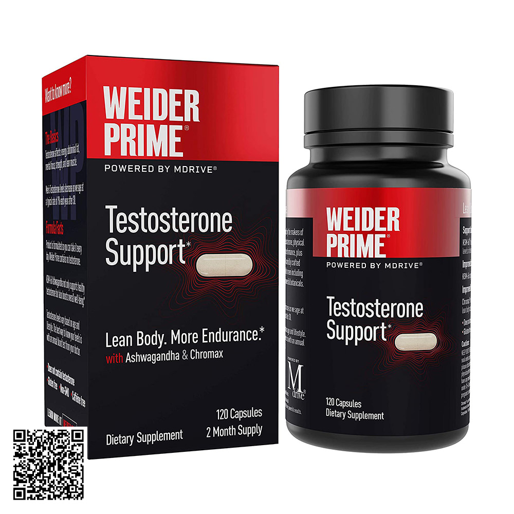 Viên Uống Tăng Cường Testosterone Cho Nam Giới Weider Prime Testosterone Support Từ Mỹ 120 Viên
