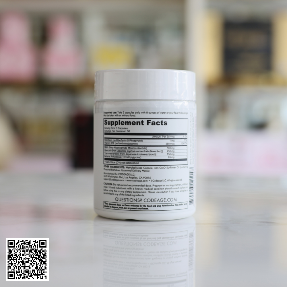Viên Uống Trẻ Hóa Da, Hỗ Trợ Ngừa Lão Hóa CodeAge Liposomal NMN Từ Mỹ 90 Viên