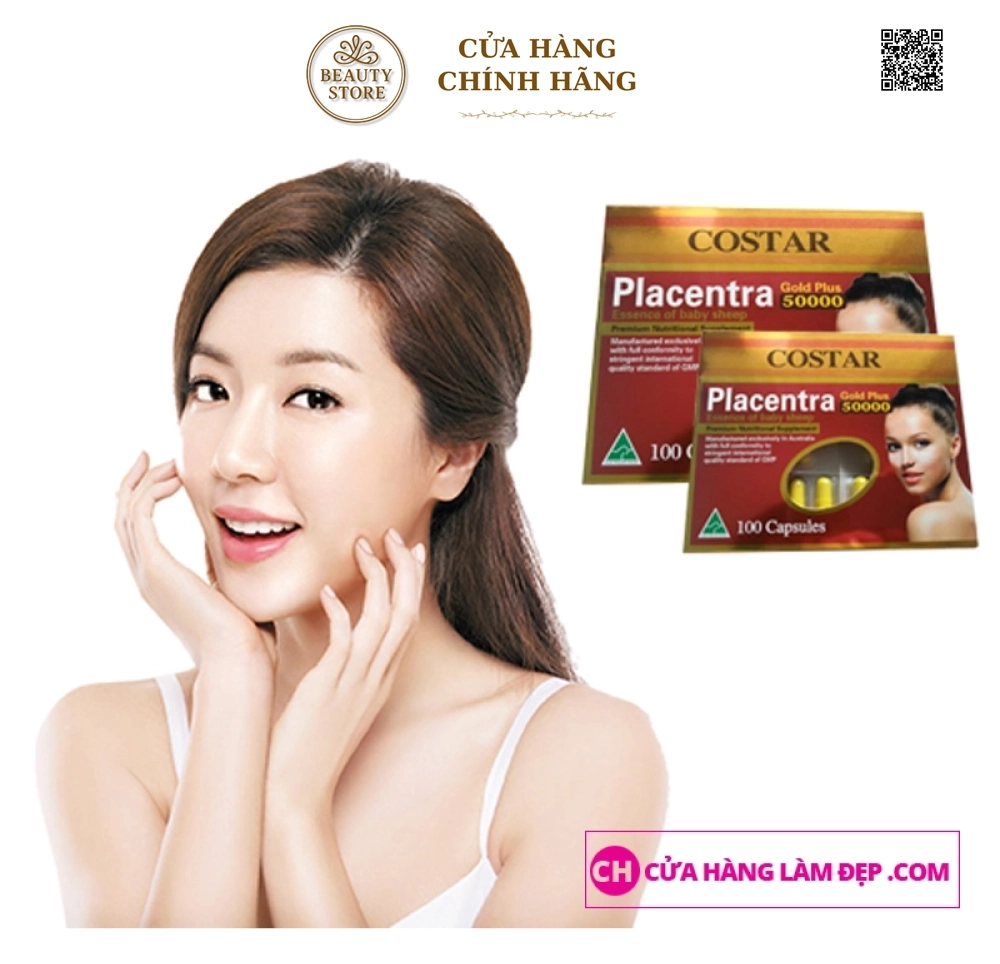 Nhau Thai Cừu Costar Placenta Essence Of Baby Sheep Gold Plus (50000mg X 100 Viên)