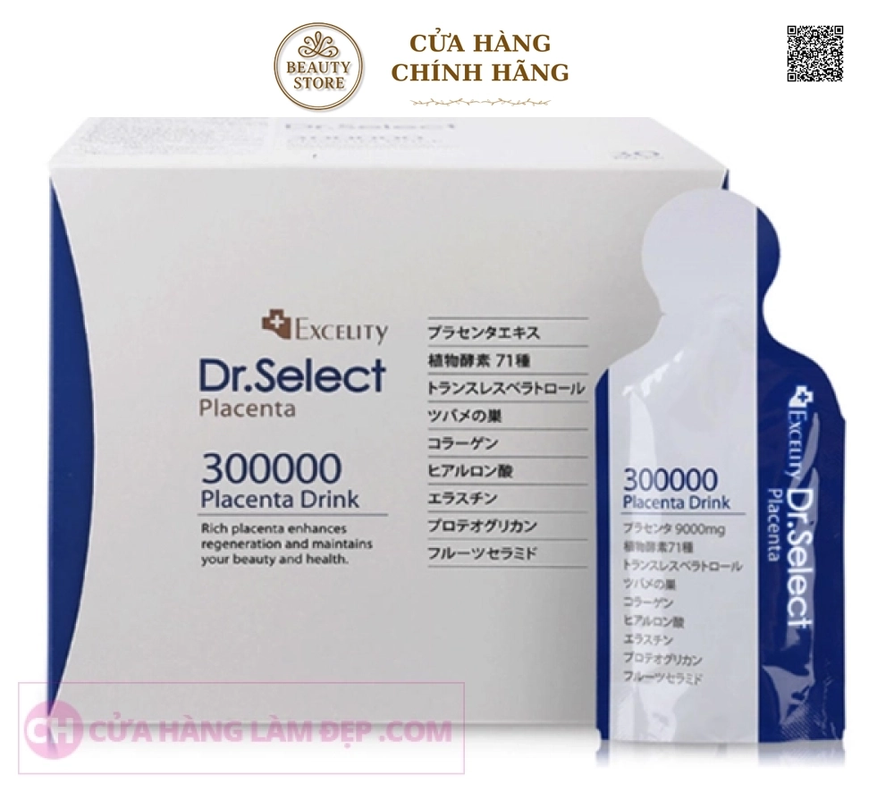 Tinh Chất Nhau Thai Heo Cao Cấp Dr Select Placenta Drink 300000mg Dạng Túi Uống
