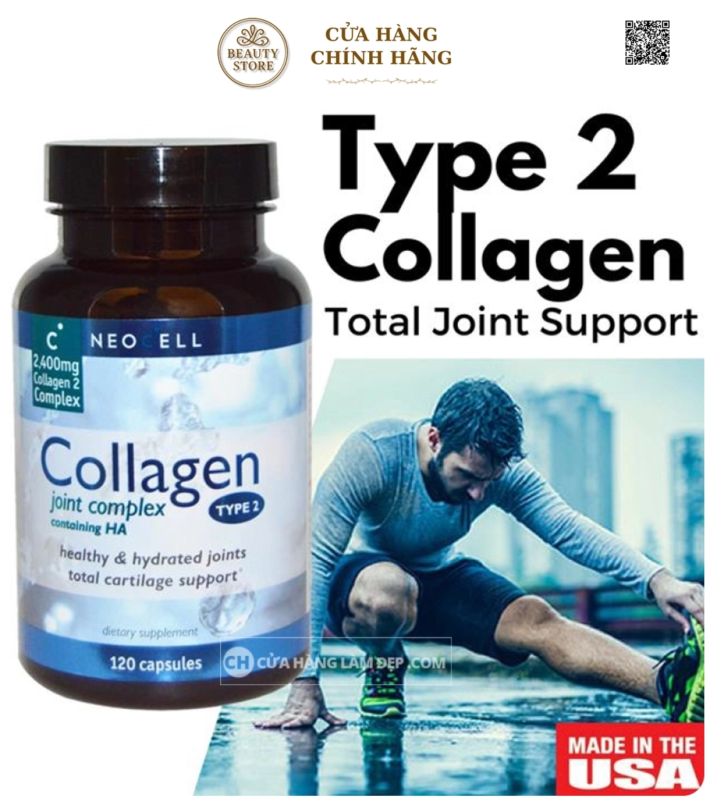 Viên Uống Hỗ Trợ Xương Khớp Collagen Type 2 Neocell 120 Viên