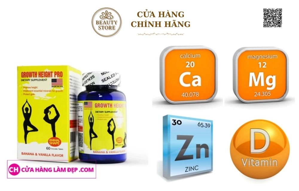 Viên uống Tăng Chiều Cao Growth Height Pro Của Mỹ (60 Viên)