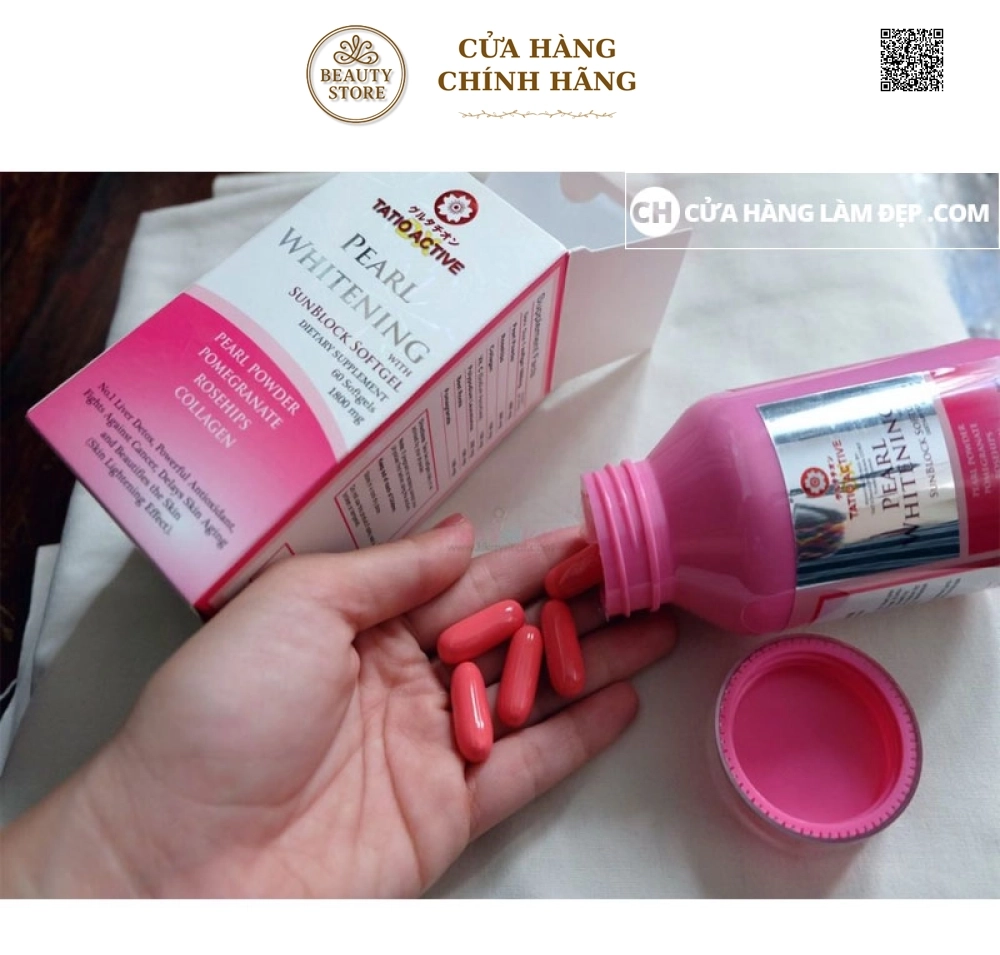 Viên uống làm trắng da Ngọc Trai Tatio Active Pearl Whitening 1800mg 60 viên