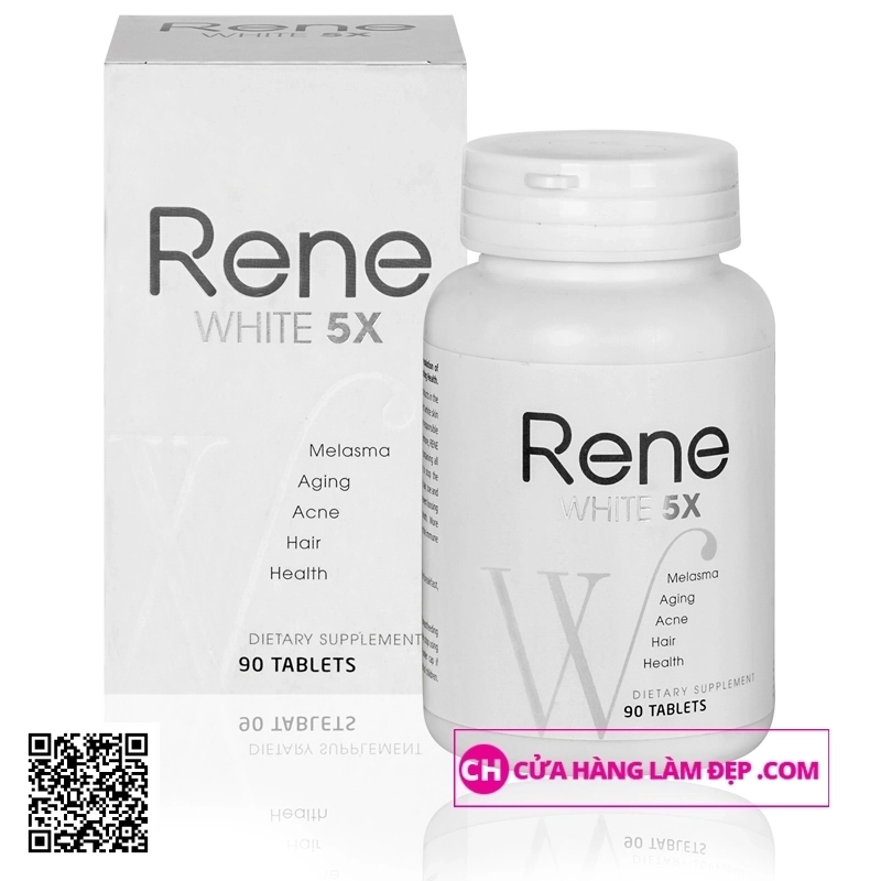 Viên Uống Trắng Da Rene White 5x - 90 viên