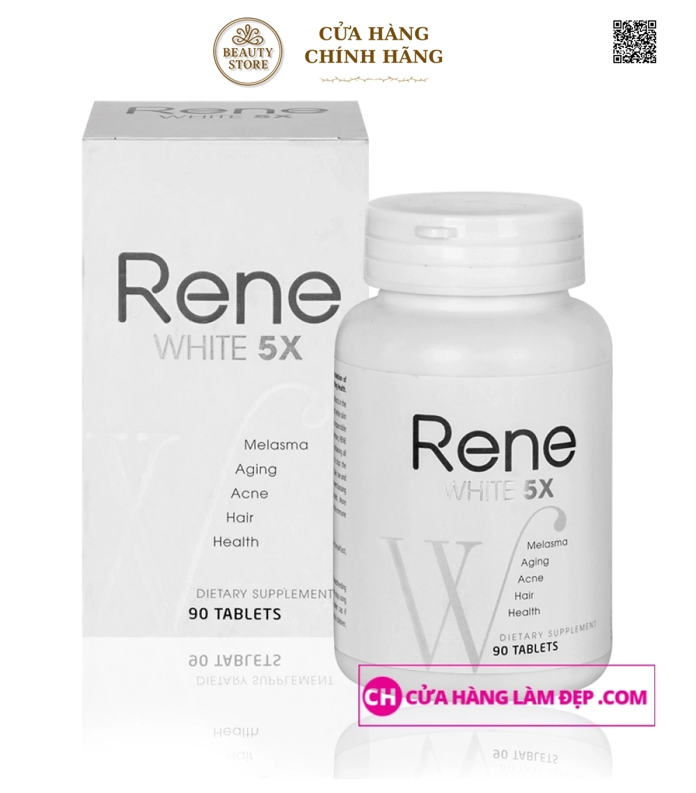 Viên Uống Trắng Da Rene White 5x - 90 viên
