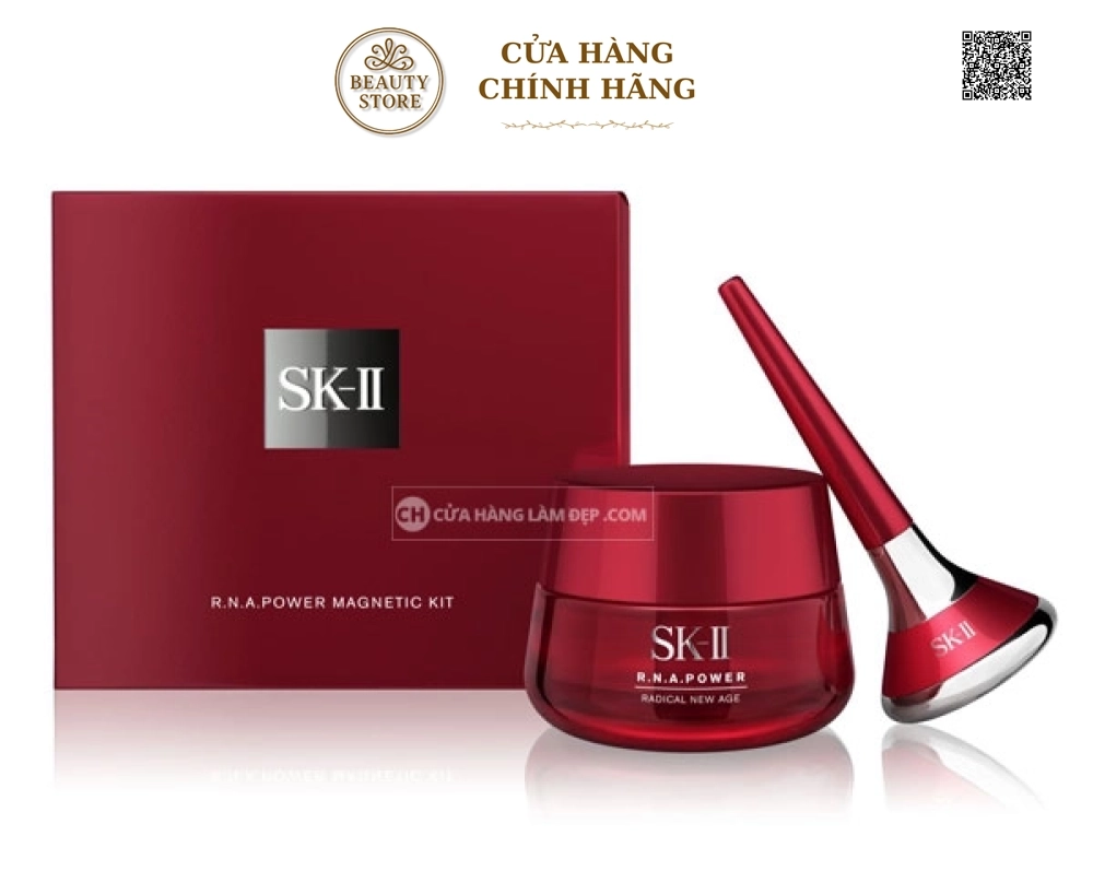 Set SK-II R.N.A Power Magnetic Booster Kit - Set Kem R.N.A 80g Và Gậy Từ Tính Siêu Thẩm Thấu