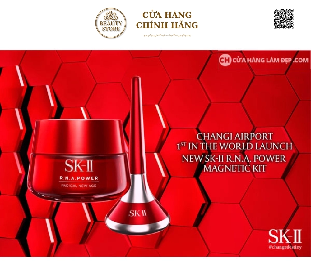 Set SK-II R.N.A Power Magnetic Booster Kit - Set Kem R.N.A 80g Và Gậy Từ Tính Siêu Thẩm Thấu