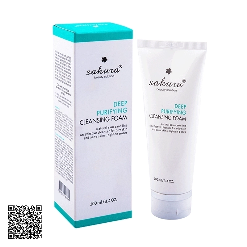 Sữa Rửa Mặt Dành Cho Da Dầu, Mụn Sakura Deep Purifying Cleansing Foam