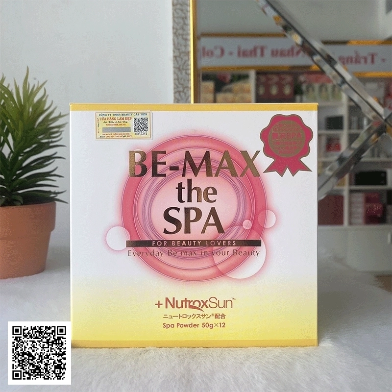 Bột tắm trắng Be-Max The Spa Bath Powder (Hộp 12 gói x 50g)