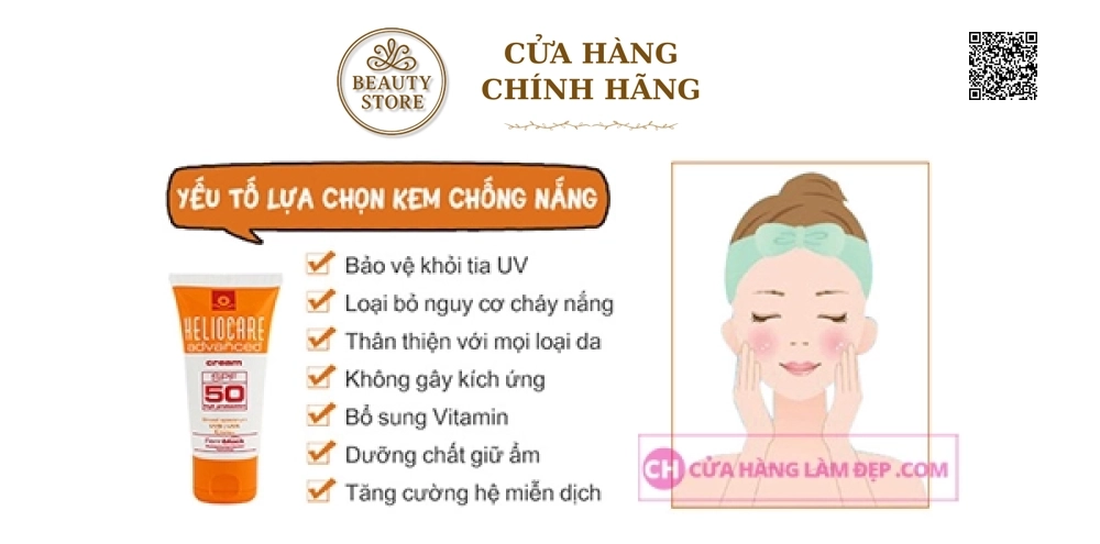 Kem chống năng, làm dịu da Heliocare Advanced Cream SPF 50