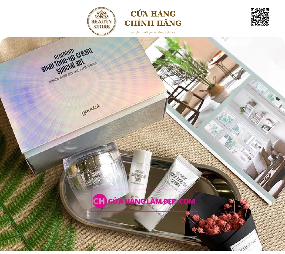 Set Dưỡng Trắng Ốc Sên Goodal Premium Snail Tone Up Cream Special