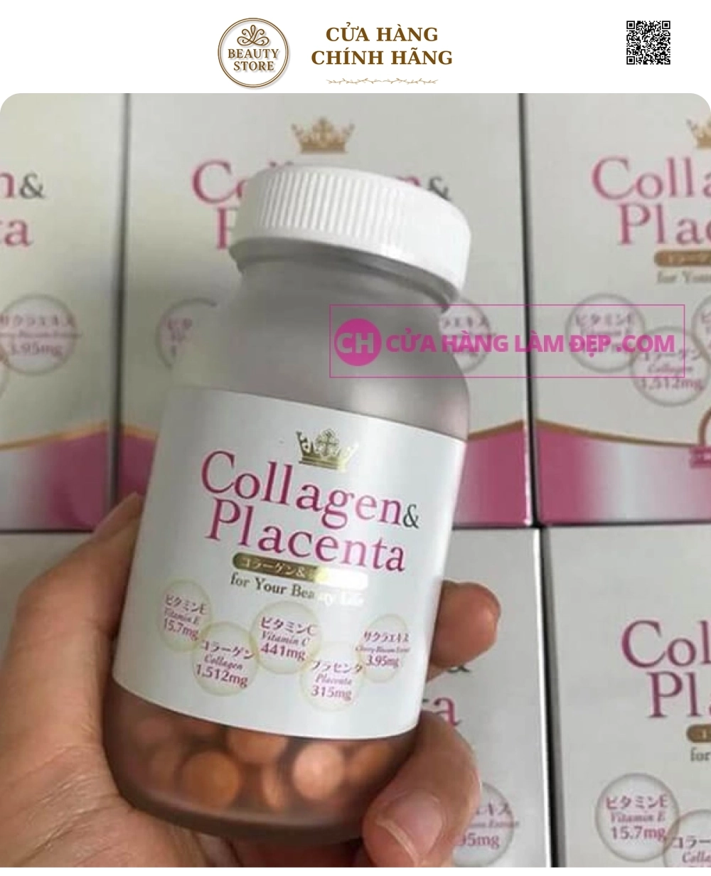 Uống Trắng Da Collagen Placenta Của Nhật 270 Viên