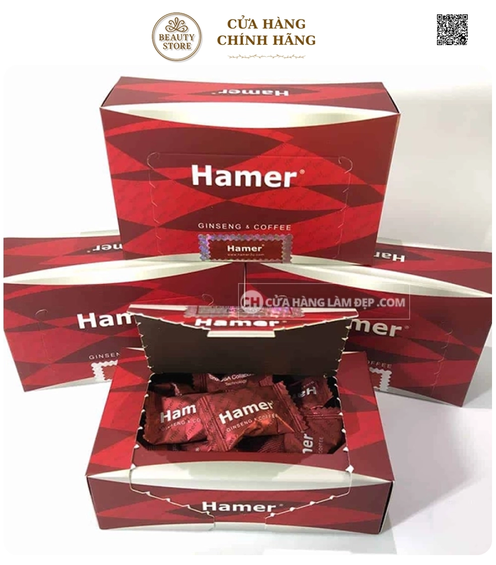 Viên Ngậm Tăng Sinh Lý Hamer Ginseng & Coffee Candy hộp 30 viên