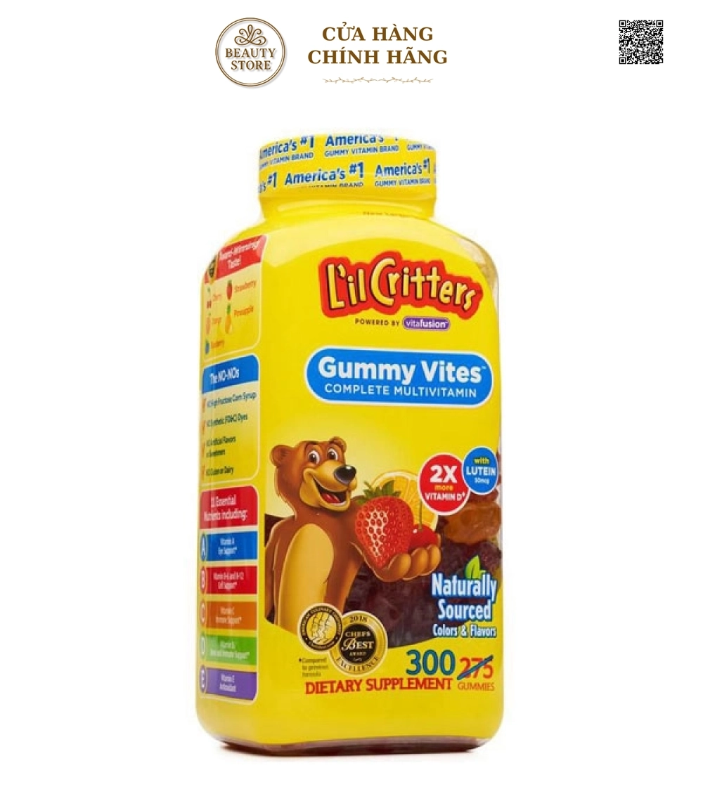 Kẹo Dẻo Lil Critters Gummy Vites - Bổ Sung Vitamin Tổng Hợp Cho Trẻ Biếng Ăn