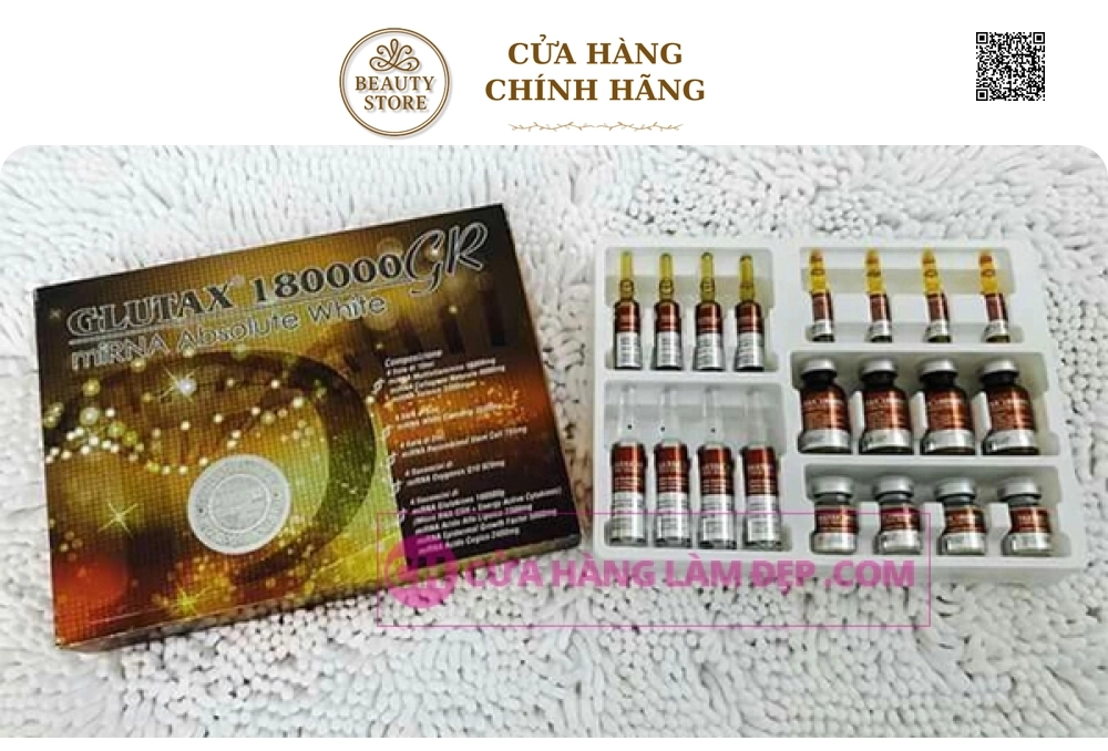 Set Truyền Trắng Da Glutax 180000 GR miRNA Absolute White của Ý (Italy)