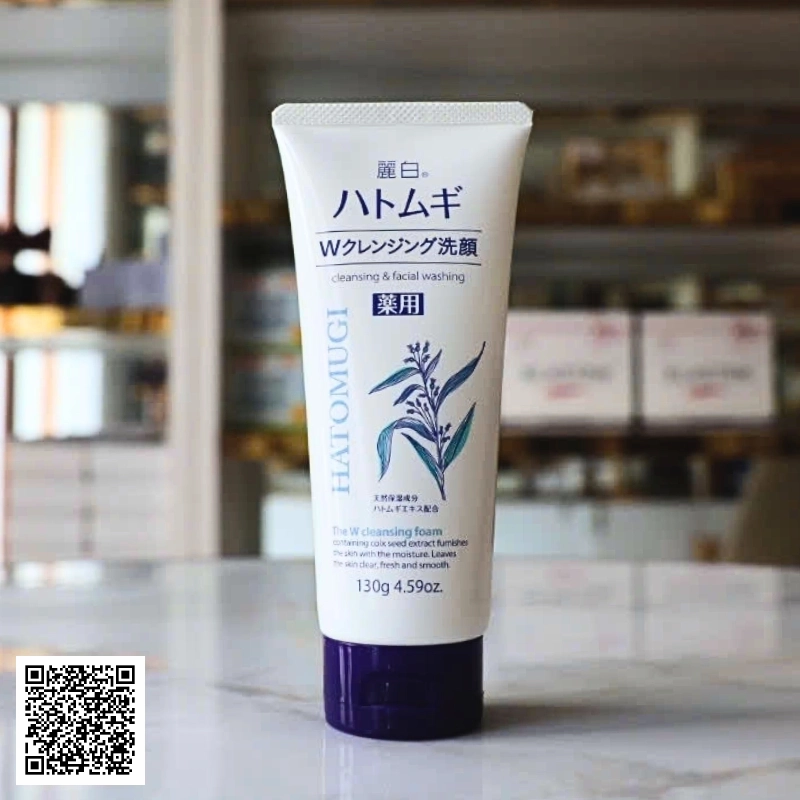 Sữa Rửa Mặt Dưỡng Ẩm Trắng Da Hatomugi Nhật Bản 130g