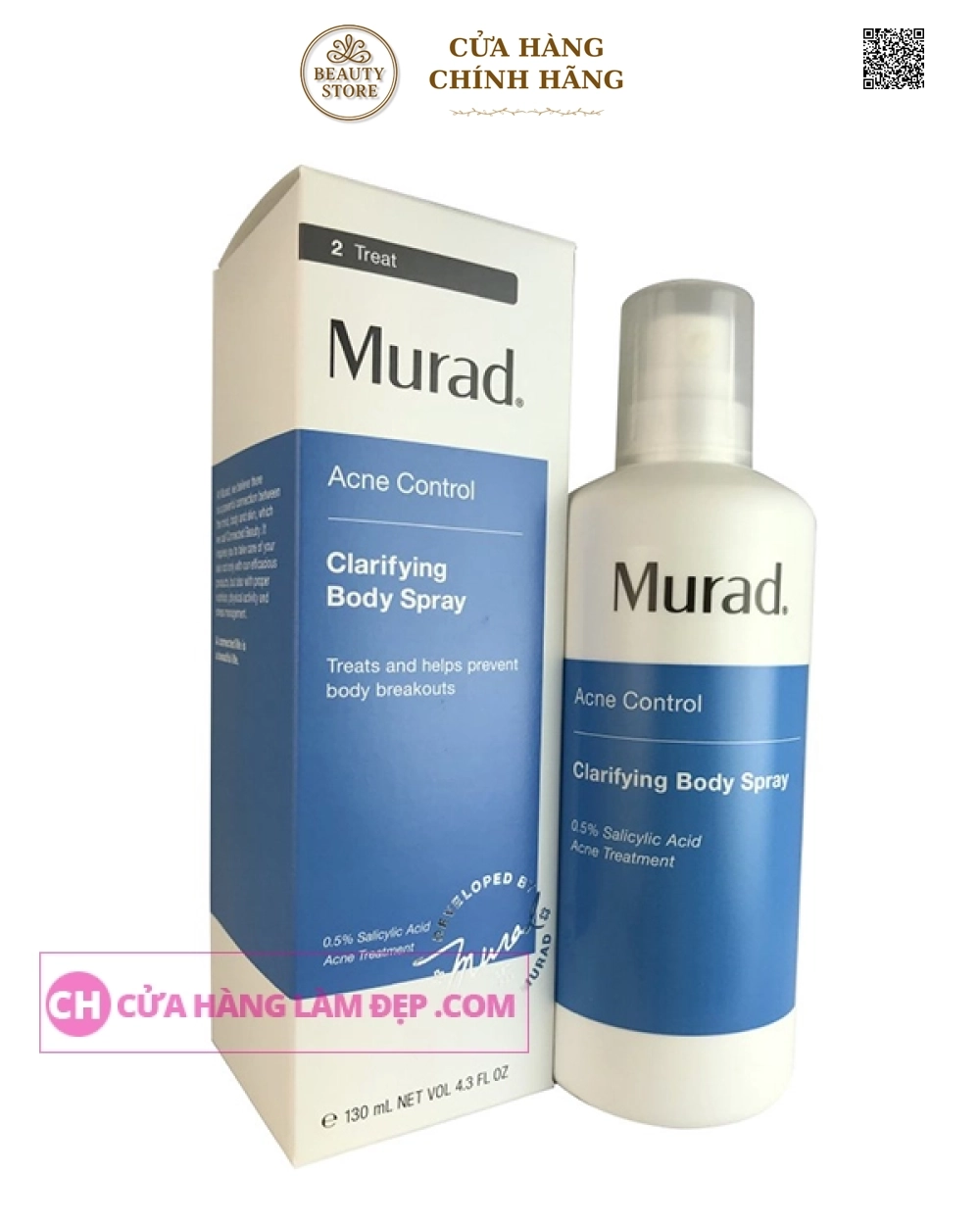 Chai Xịt Giảm Mụn Cơ Thể Và Vi Khuẩn Murad Clarifying Body Spray