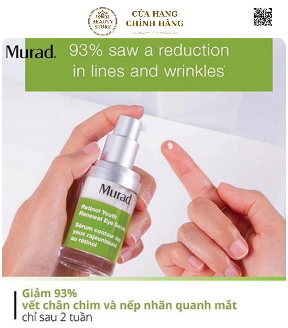 Serum Xoá Nhăn Và Quầng Thâm Vùng Mắt Murad Retinol Youth Renewal Eye Serum