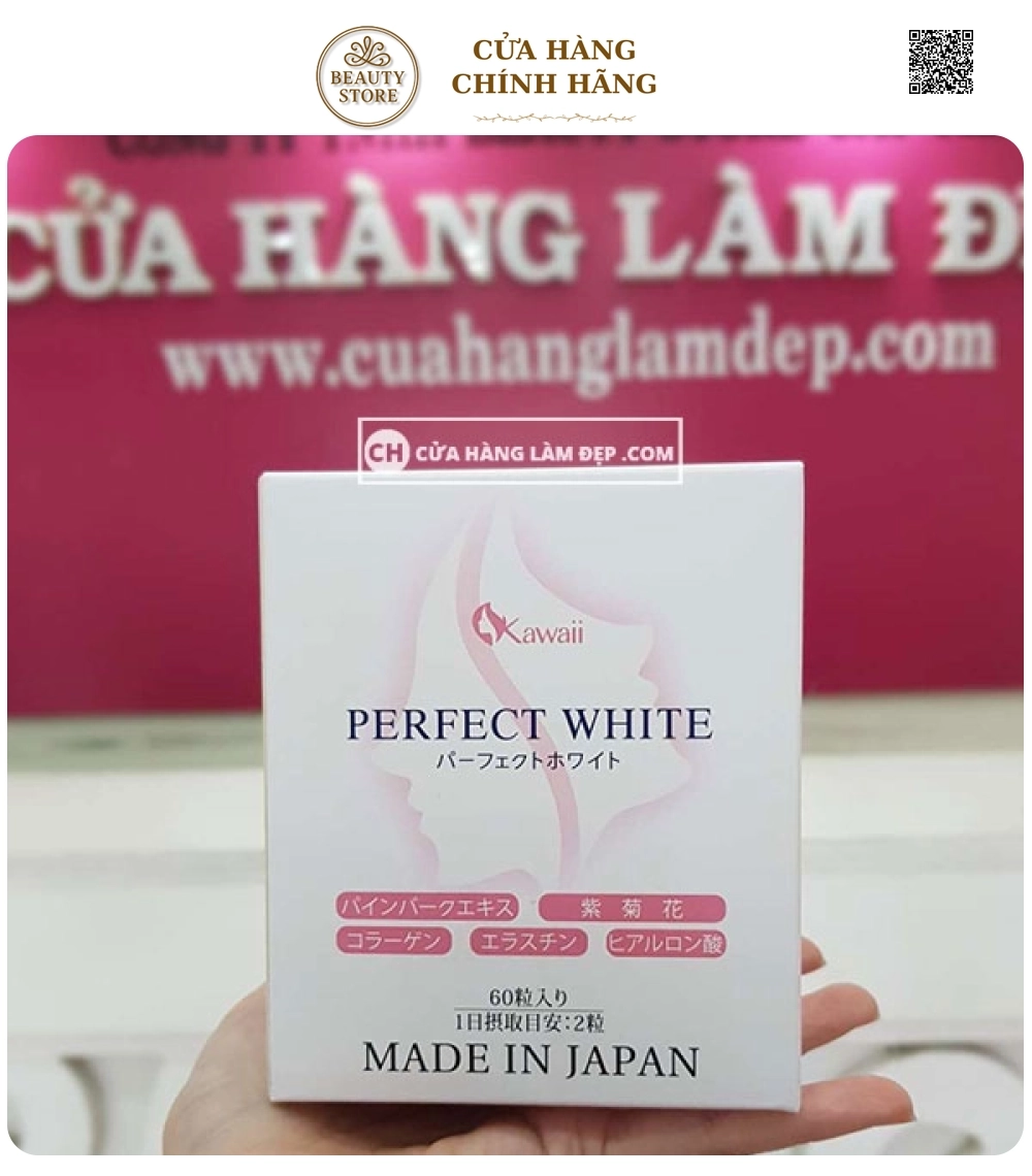 Viên Uống Làm Trắng Da, Hỗ Trợ Ngừa Lão Hóa Perfect White Nhật Bản