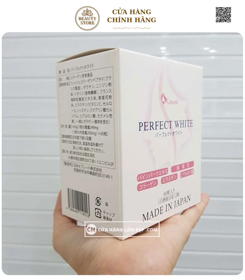 Viên Uống Làm Trắng Da, Hỗ Trợ Ngừa Lão Hóa Perfect White Nhật Bản