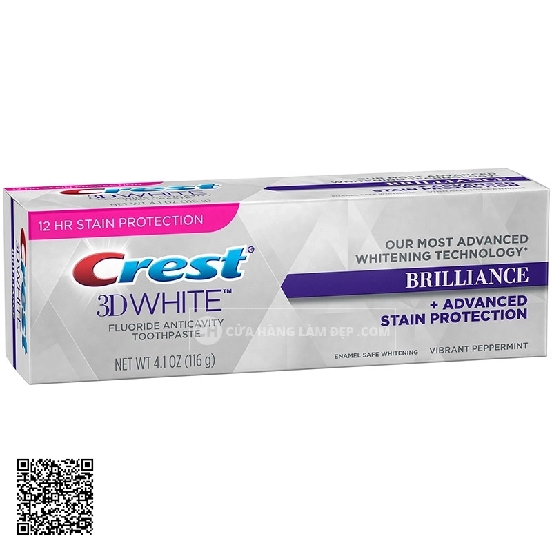 Kem Đánh Răng Crest 3D White Fluoride Anticavity Toothpaste Brilliance 116g