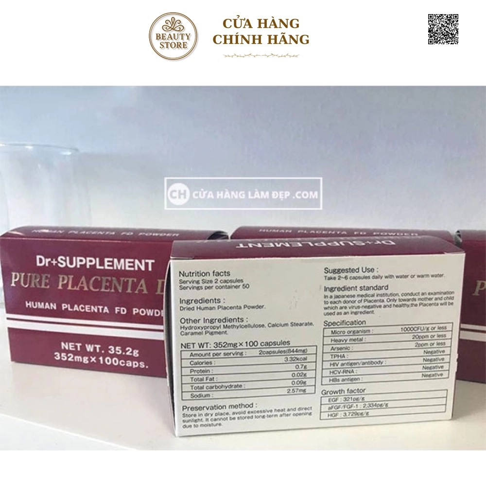 Viên Uống Tinh Chất Tế Bào Pure Placenta D.R (100 Viên X 352 Mg) Nhật Bản