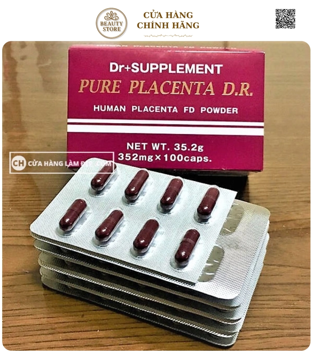 Viên Uống Tinh Chất Tế Bào Pure Placenta D.R (100 Viên X 352 Mg) Nhật Bản