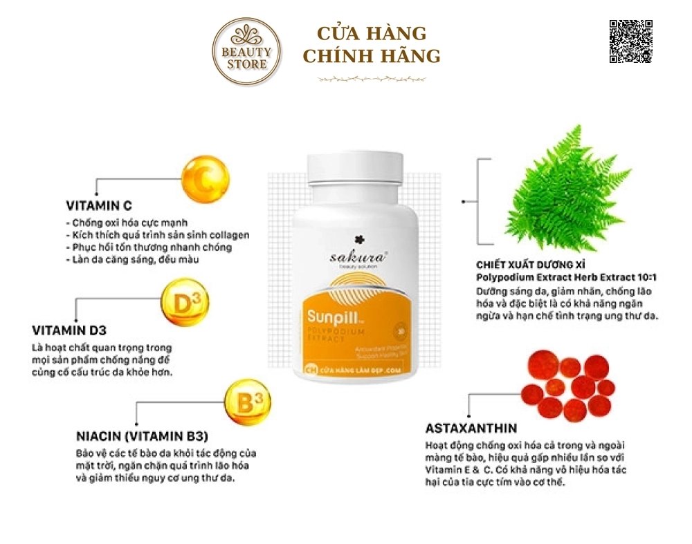 Viên Uống Chống Nắng Sinh Học Toàn Thân Sakura Sunpill