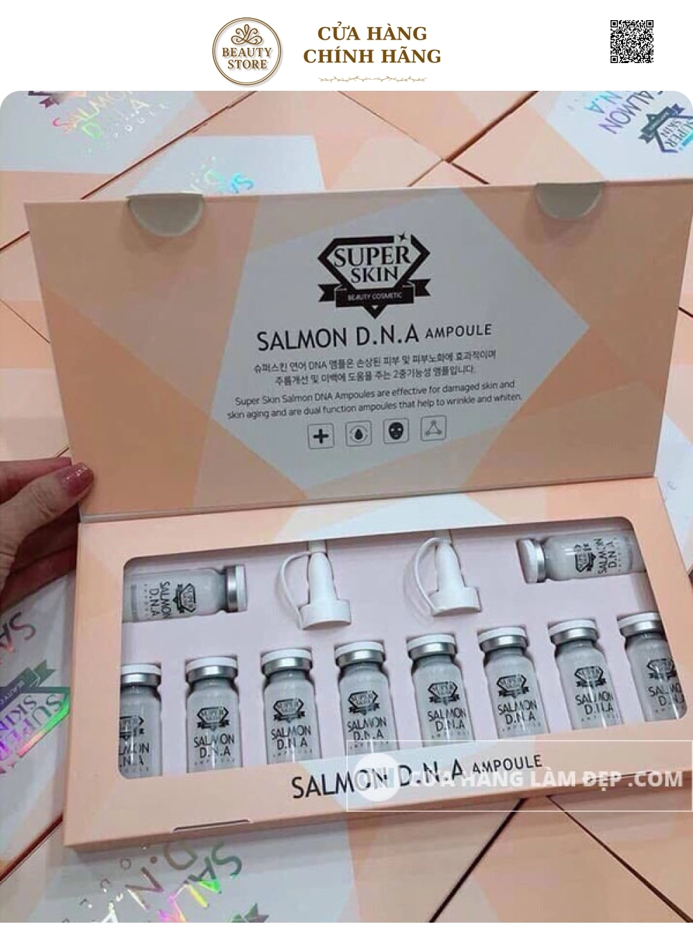 Tinh Chất Tế Bào Cá Hồi Super Skin Salmon DNA Ampoule Hàn Quốc