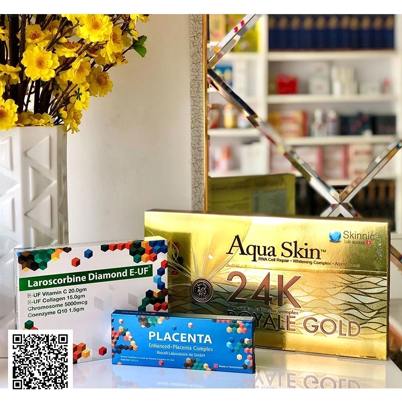 Truyền Trắng Aqua Skin Royal Golden 24K Loại Cao Cấp Thuỵ Sỹ