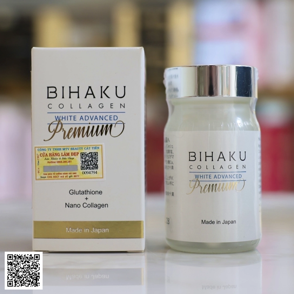 Viên Uống Hỗ Trợ Trắng Da Bihaku Collagen Premium Nhật Bản 30 Viên