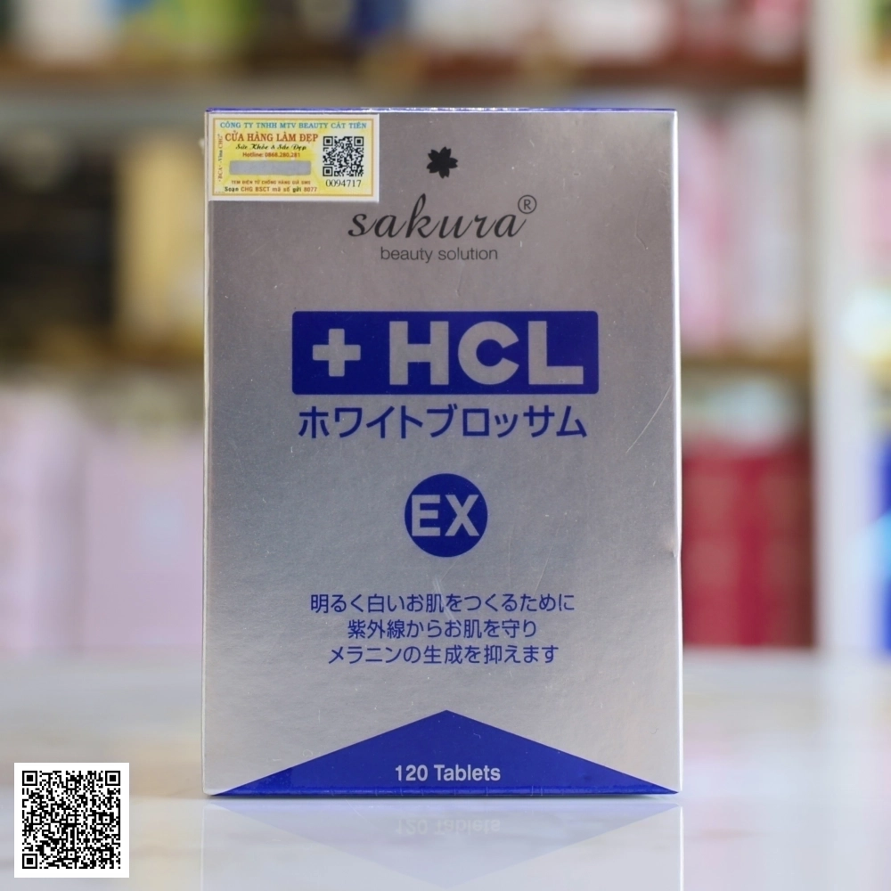 Viên Uống Giảm Nám, Tàn Nhang Và Đốm Nâu Sakura HCL White Blossoms EX Nhật Bản 120 Viên