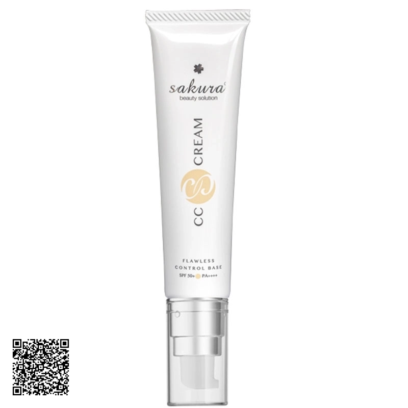 Kem Trang Điểm Chống Nắng Sakura CC Cream Flawless Control Base SPF50 Nhật Bản 40ml
