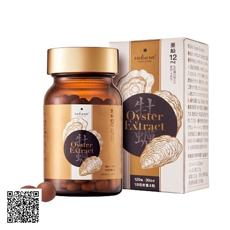 Viên uống tăng cường sức khỏe Sakura Oyster Extract Nhật Bản 120 Viên