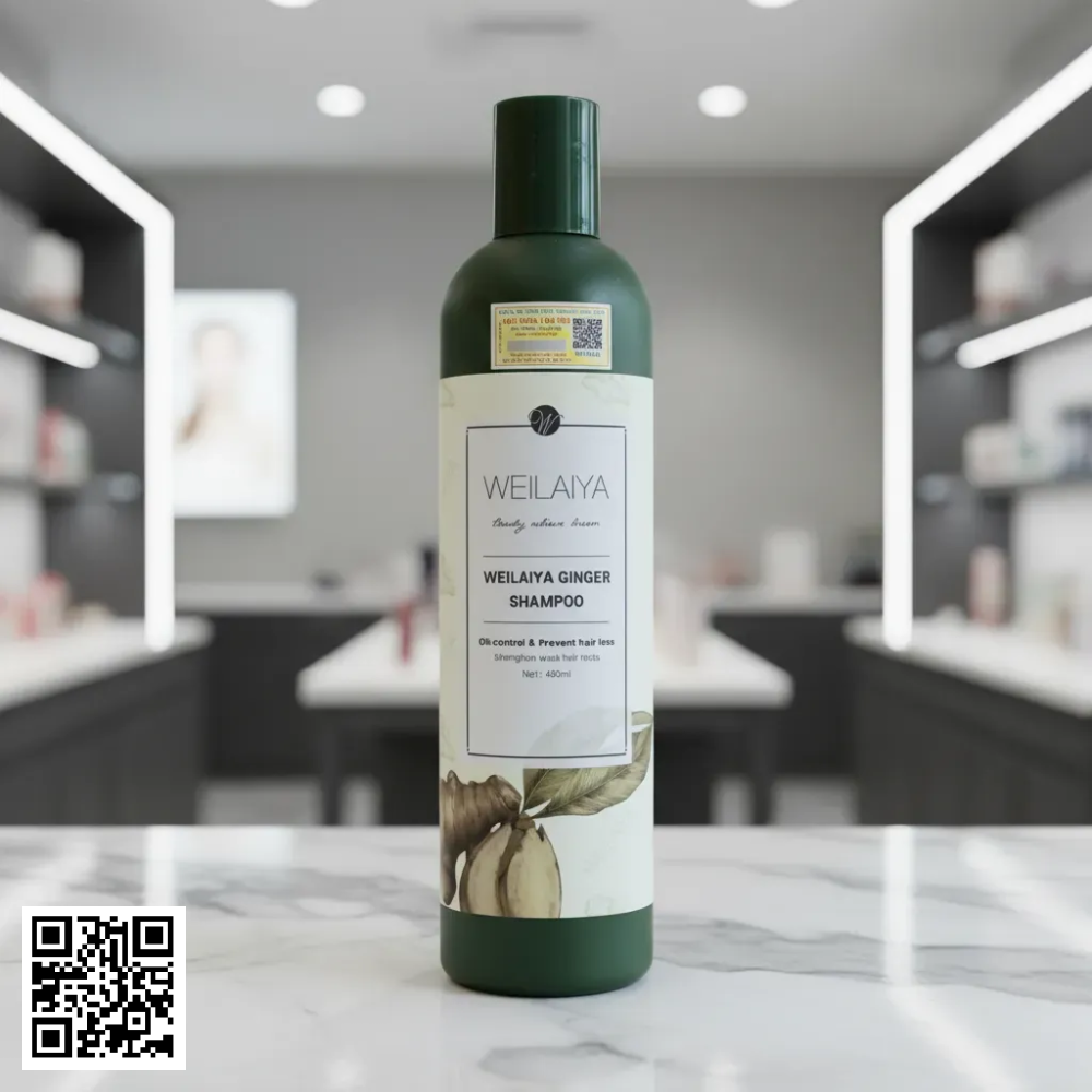 Dầu Gội Weilaiya Ginger Shampoo Gừng Trắng Ngăn Rụng Và Kích Mọc Tóc Chiết Xuất Thiên Nhiên Từ Trung Quốc 400ml