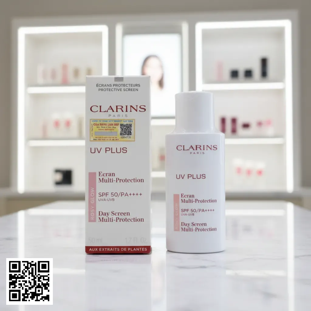 Kem Chống Nắng Clarins Paris Uv Plus Rosy Glow Day Screen Multi - Protection SPF50/PA++++ Từ Pháp 50ml