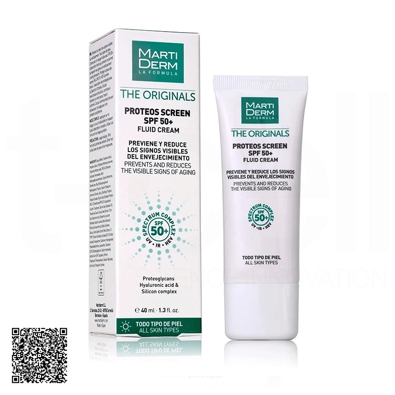 Kem Chống Nắng Ngừa Lão Hóa, Chống Nám Quay Lại MartiDerm The Originals Proteos Screen SPF50+ Fluid Cream Tây Ban Nha 40ml