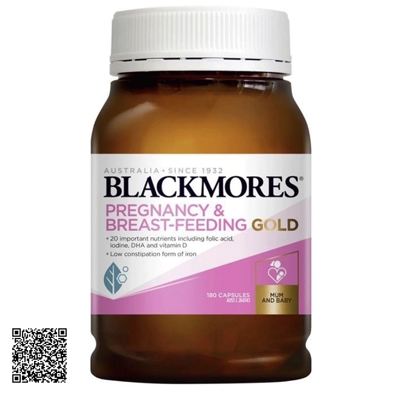Viên Uống Cho Bà Bầu Và Cho Con Bú Blackmores Pregnancy & Breast Feeding Gold Úc 180 Viên