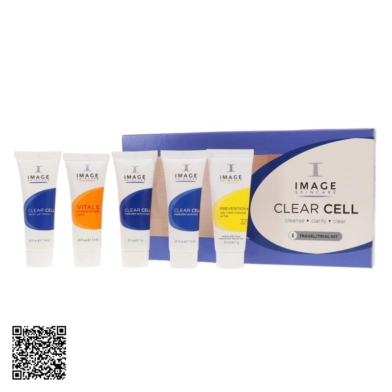 Bộ Sản Phẩm Chăm Sóc Da Dầu Và Mụn Image Skincare Clearcell Trial Kit Mỹ