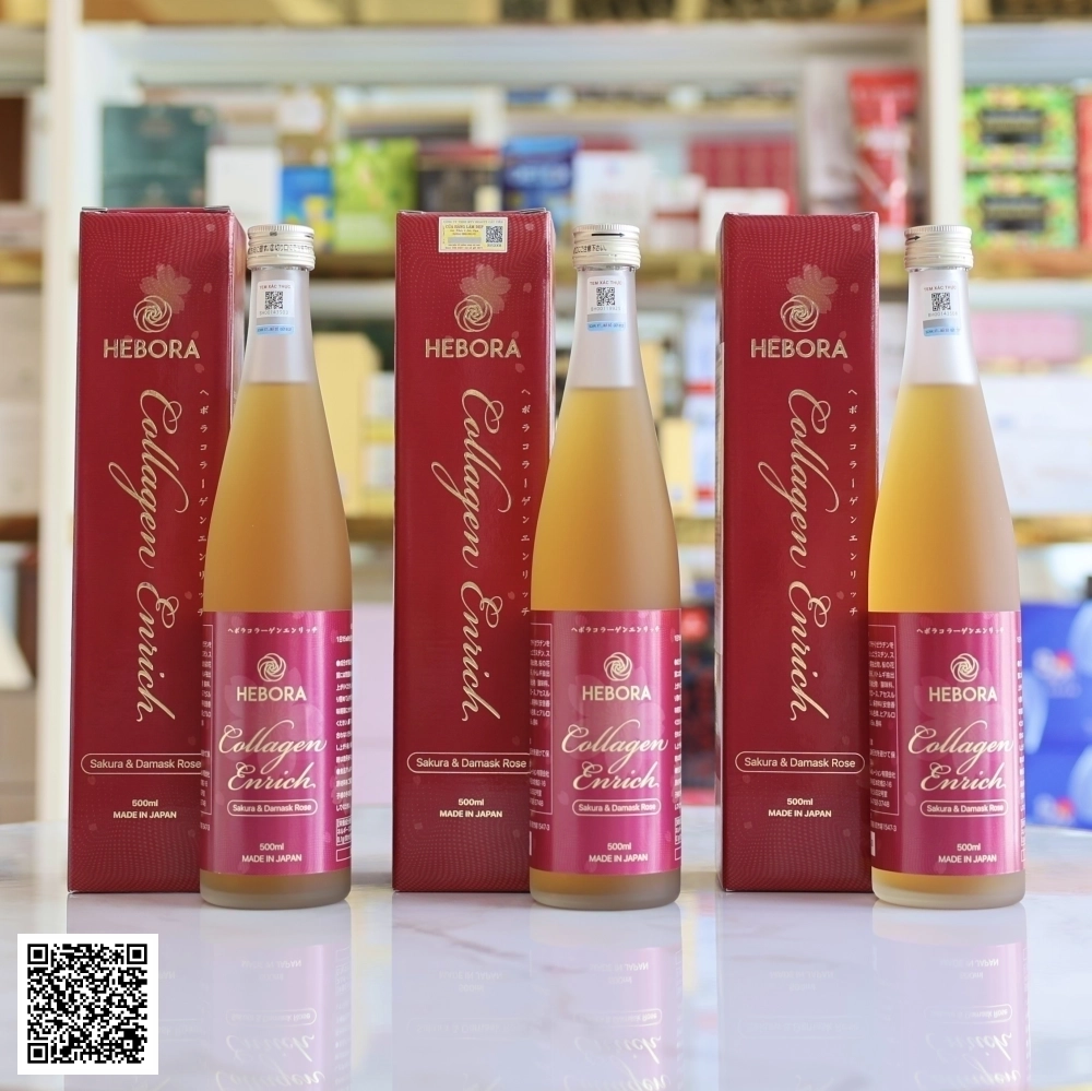 Liệu Trình 3 Tháng Hebora Collagen Enrich 3 Chai Từ Nhật Bản