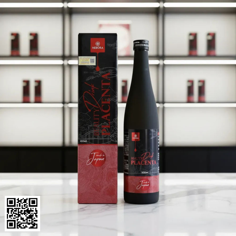 Nước Uống Nhau Thai Hebora Beauty Drink Placenta Trắng Da Mờ Nám Từ Nhật Bản 500ml
