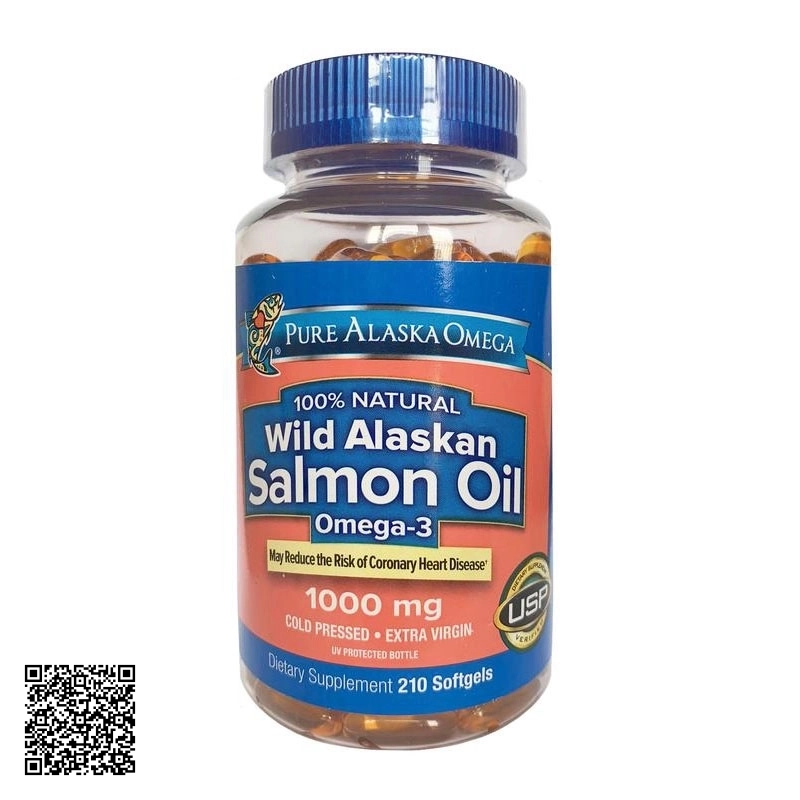 Viên Uống Dầu Cá Hồi Pure Alaska Omega Wild Salmon Oil 1,000mg Của Mỹ 210 Viên